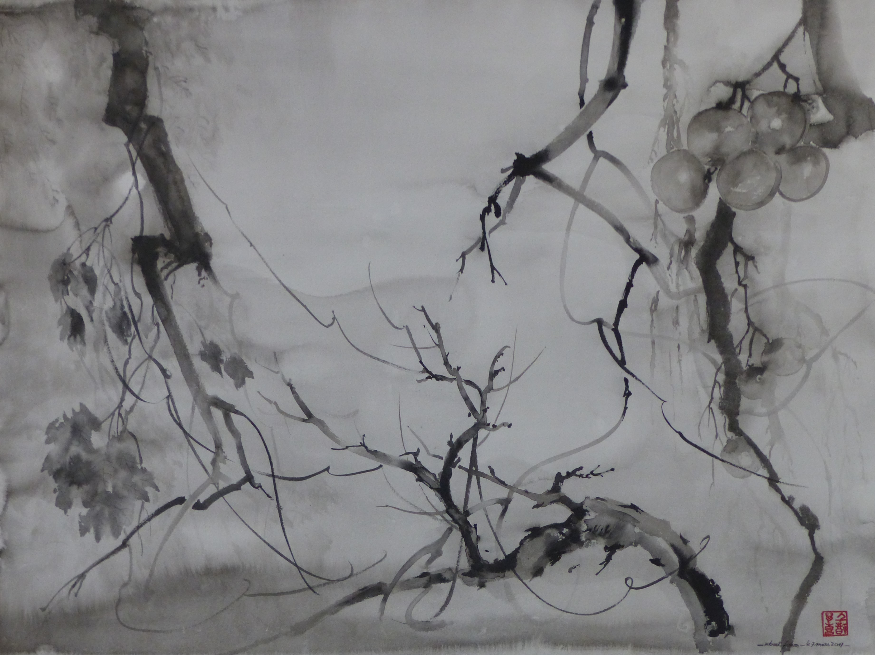 Robert Faure peintre sumi-e, peinture à l'encre de chine